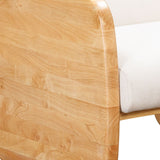 29" White And Natural Linen Arm Chair