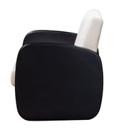 29" White And Natural Linen Arm Chair