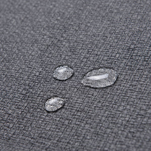 Set of Two 25" Gray And Black Fabric And Steel Counter Height Bar Chairs