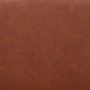 Set of Two 26" Brown And Black Faux Leather And Steel Counter Height Bar Chairs