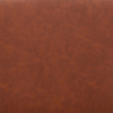 Set of Two 26" Brown And Black Faux Leather And Steel Counter Height Bar Chairs