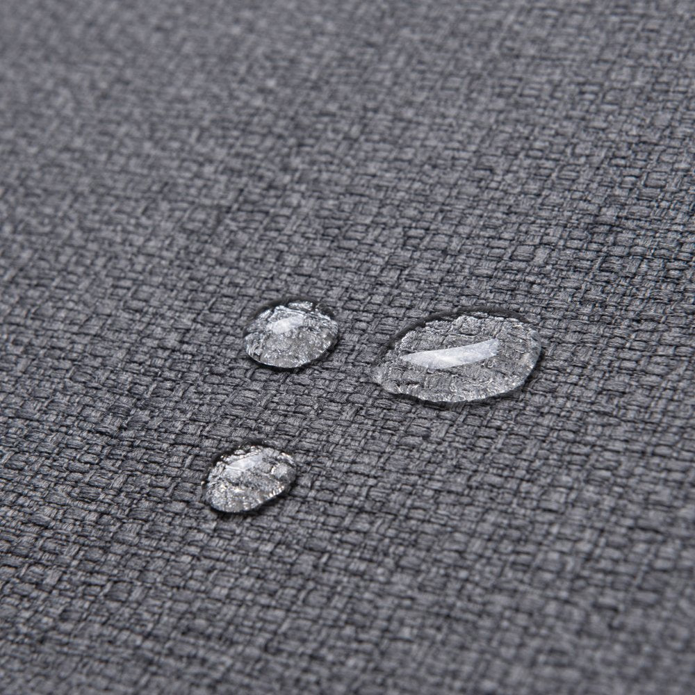 Set of Two 30" Gray And Black Fabric And Steel Bar Height Bar Chairs