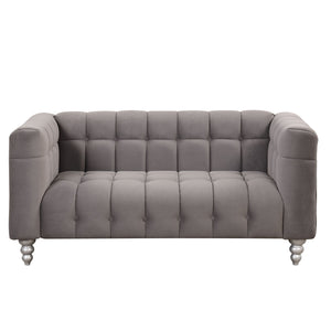 Modern Sofa Dutch Fluff Upholstered Sofa With Wood Legs, Buttoned Tufted Backrest by Couch.com
