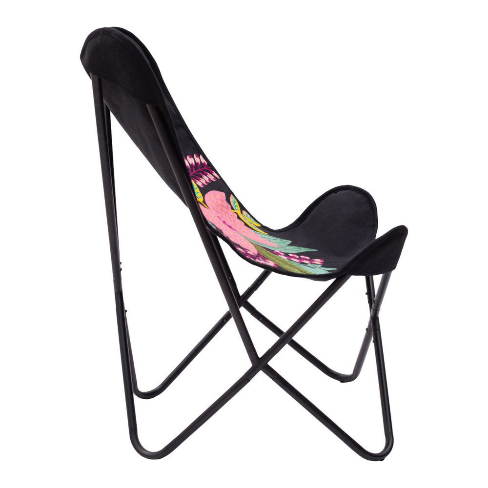 26" Black Tropical Butterfly Chair