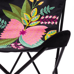 26" Black Tropical Butterfly Chair