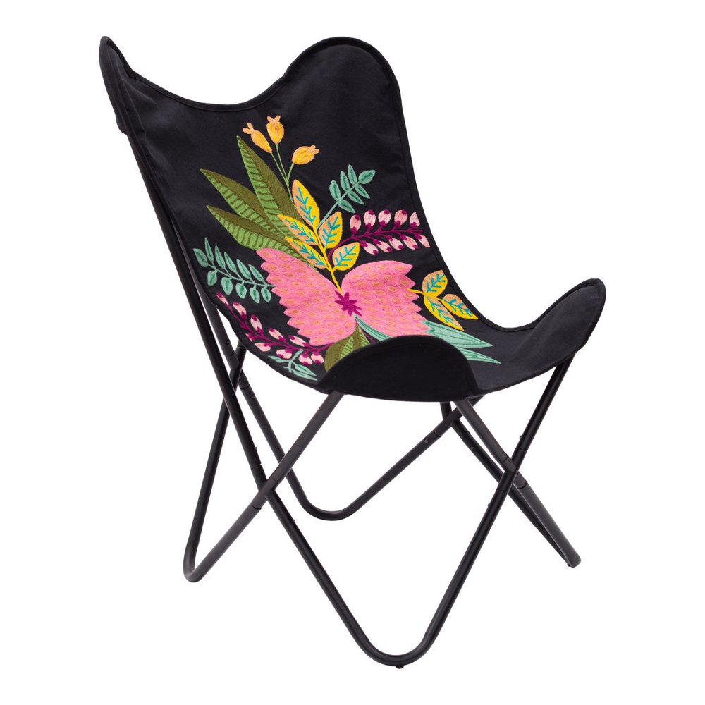 26" Black Tropical Butterfly Chair