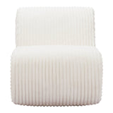 26" White Corduroy And Upholstered Lounge Chair