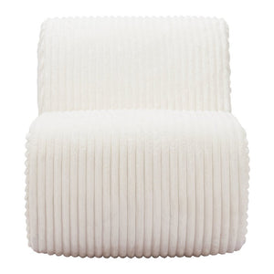 26" White Corduroy And Upholstered Lounge Chair