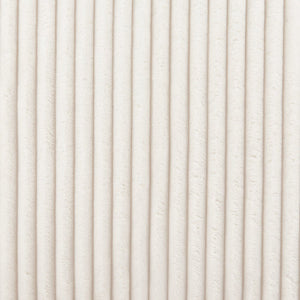 26" White Corduroy And Upholstered Lounge Chair