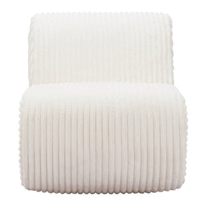 26" White Corduroy And Upholstered Lounge Chair