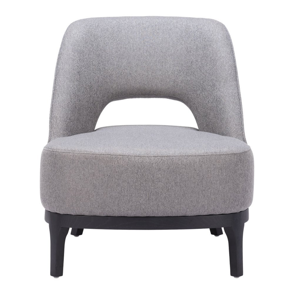 26" Gray And Black Upholstered Lounge Chair