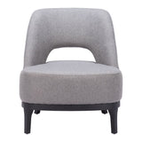 26" Gray And Black Upholstered Lounge Chair