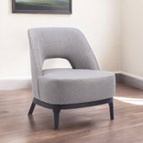 26" Gray And Black Upholstered Lounge Chair