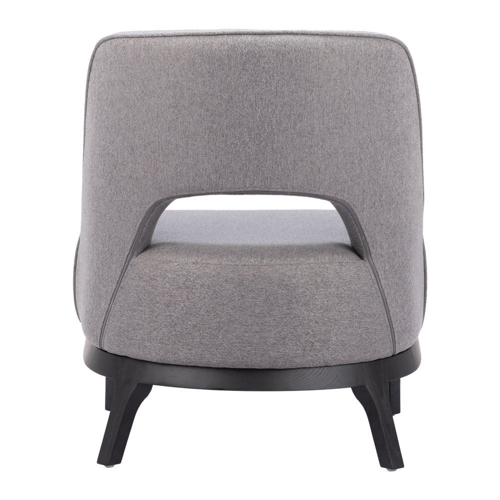 26" Gray And Black Upholstered Lounge Chair