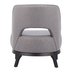 26" Gray And Black Upholstered Lounge Chair