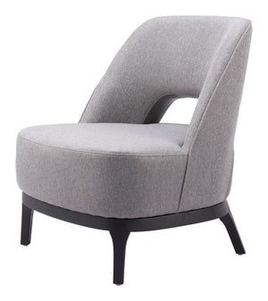 26" Gray And Black Upholstered Lounge Chair