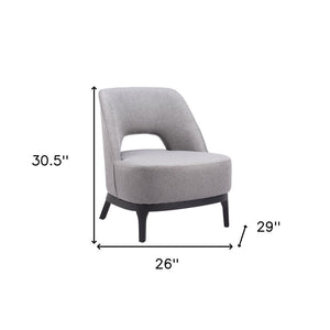 26" Gray And Black Upholstered Lounge Chair