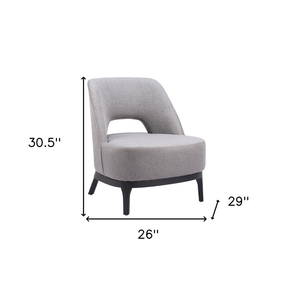 26" Gray And Black Upholstered Lounge Chair