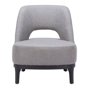 26" Gray And Black Upholstered Lounge Chair