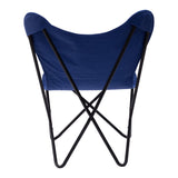 26" Blue And Black Tropical Butterfly Chair
