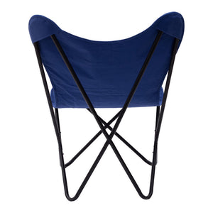 26" Blue And Black Tropical Butterfly Chair