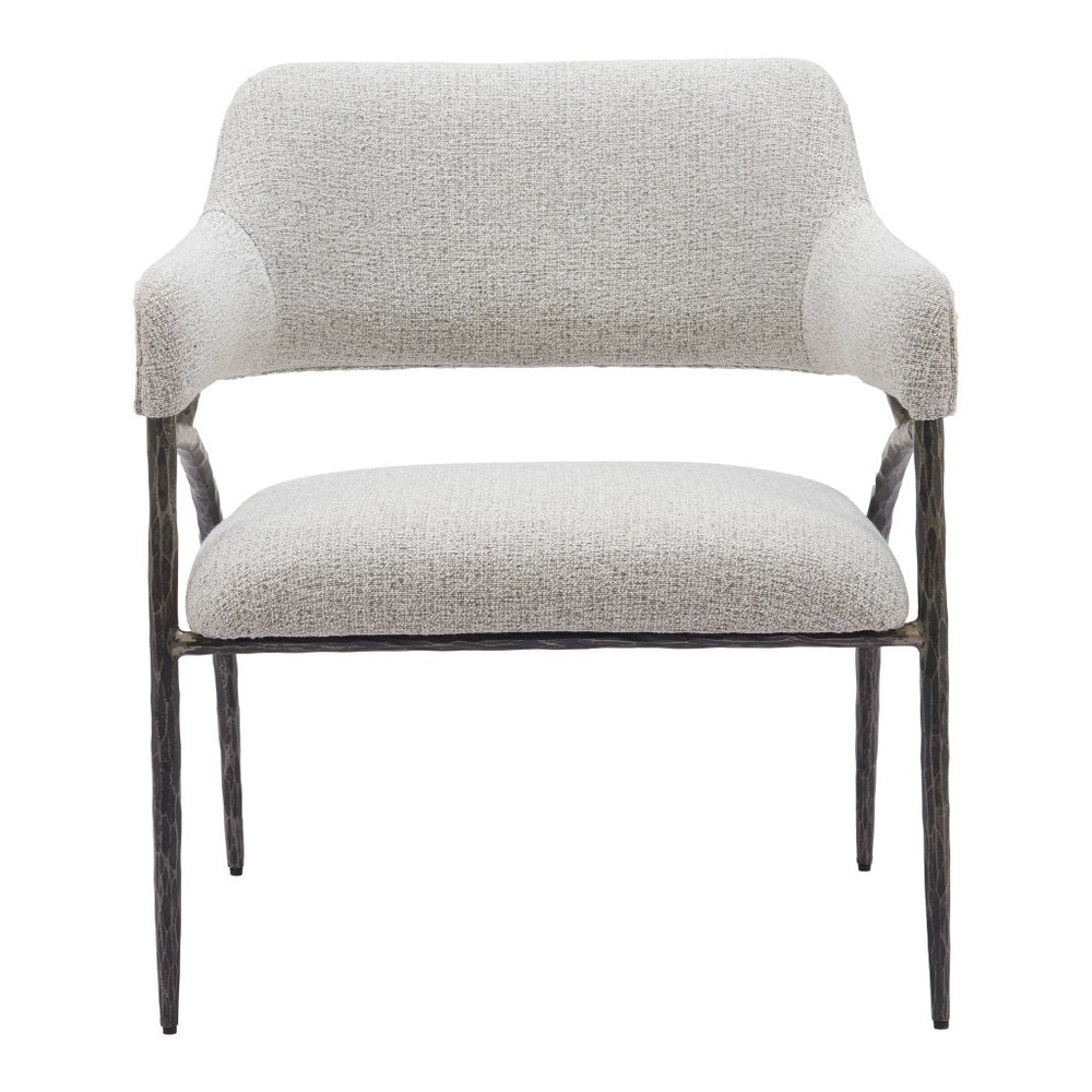 28" Gray And Black Upholstered Arm Chair