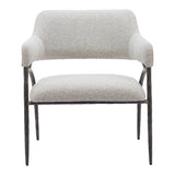 28" Gray And Black Upholstered Arm Chair