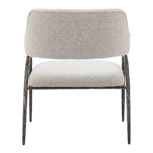 28" Gray And Black Upholstered Arm Chair