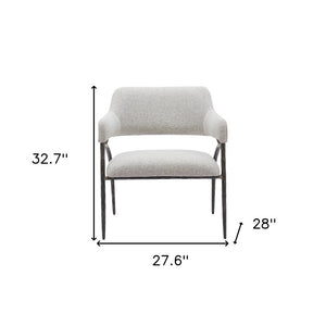 28" Gray And Black Upholstered Arm Chair