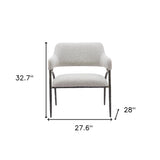 28" Gray And Black Upholstered Arm Chair