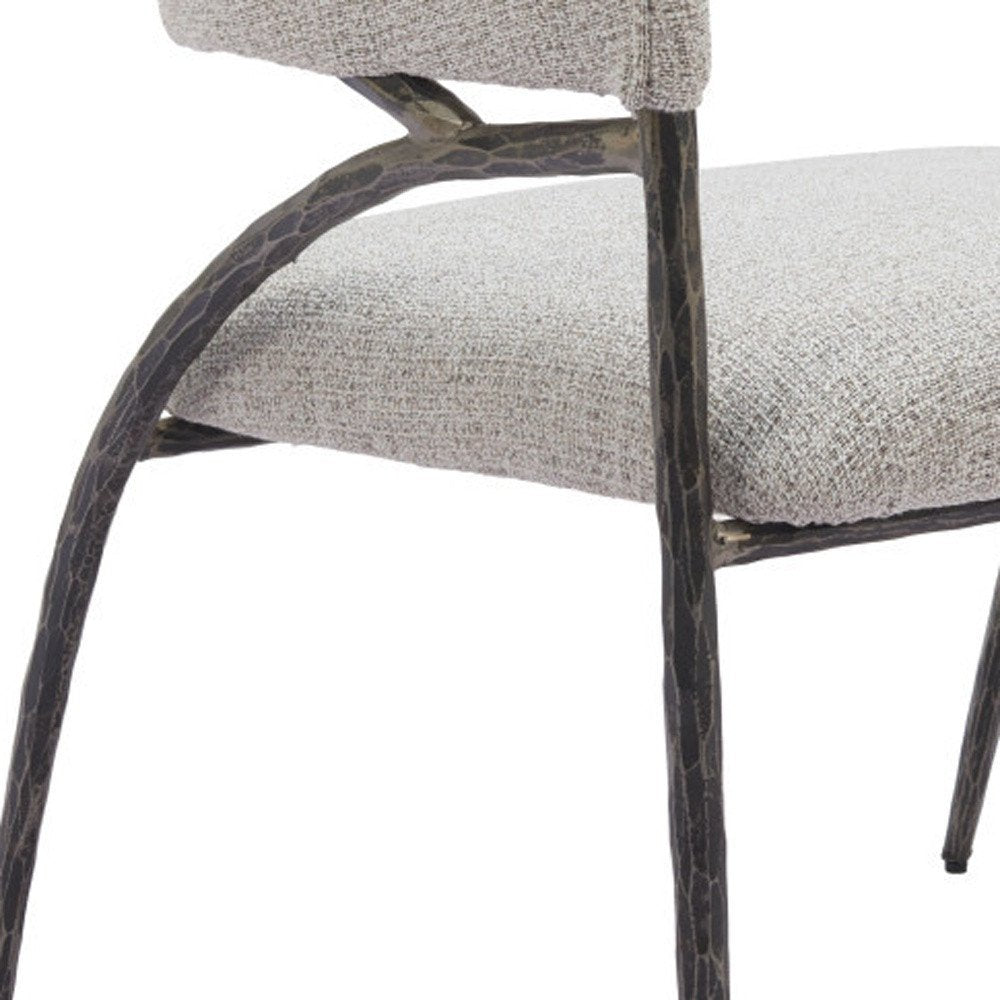 28" Gray And Black Upholstered Arm Chair