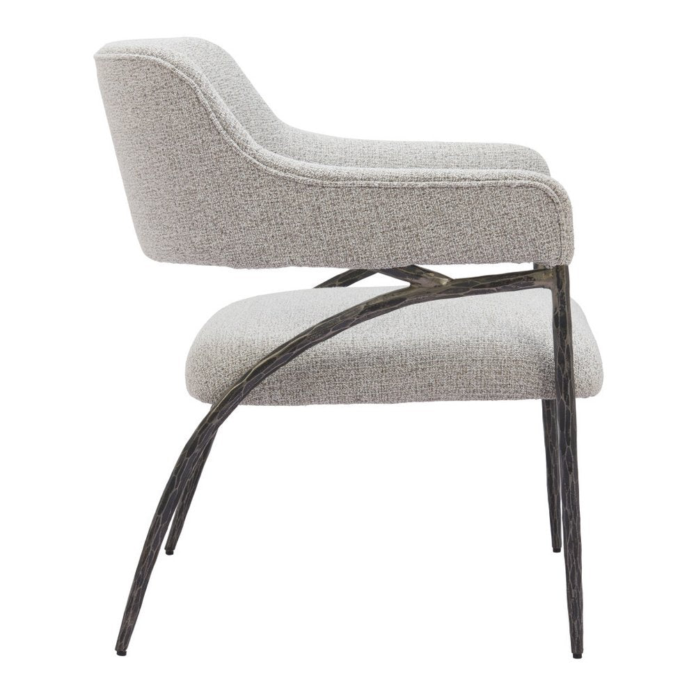 28" Gray And Black Upholstered Arm Chair