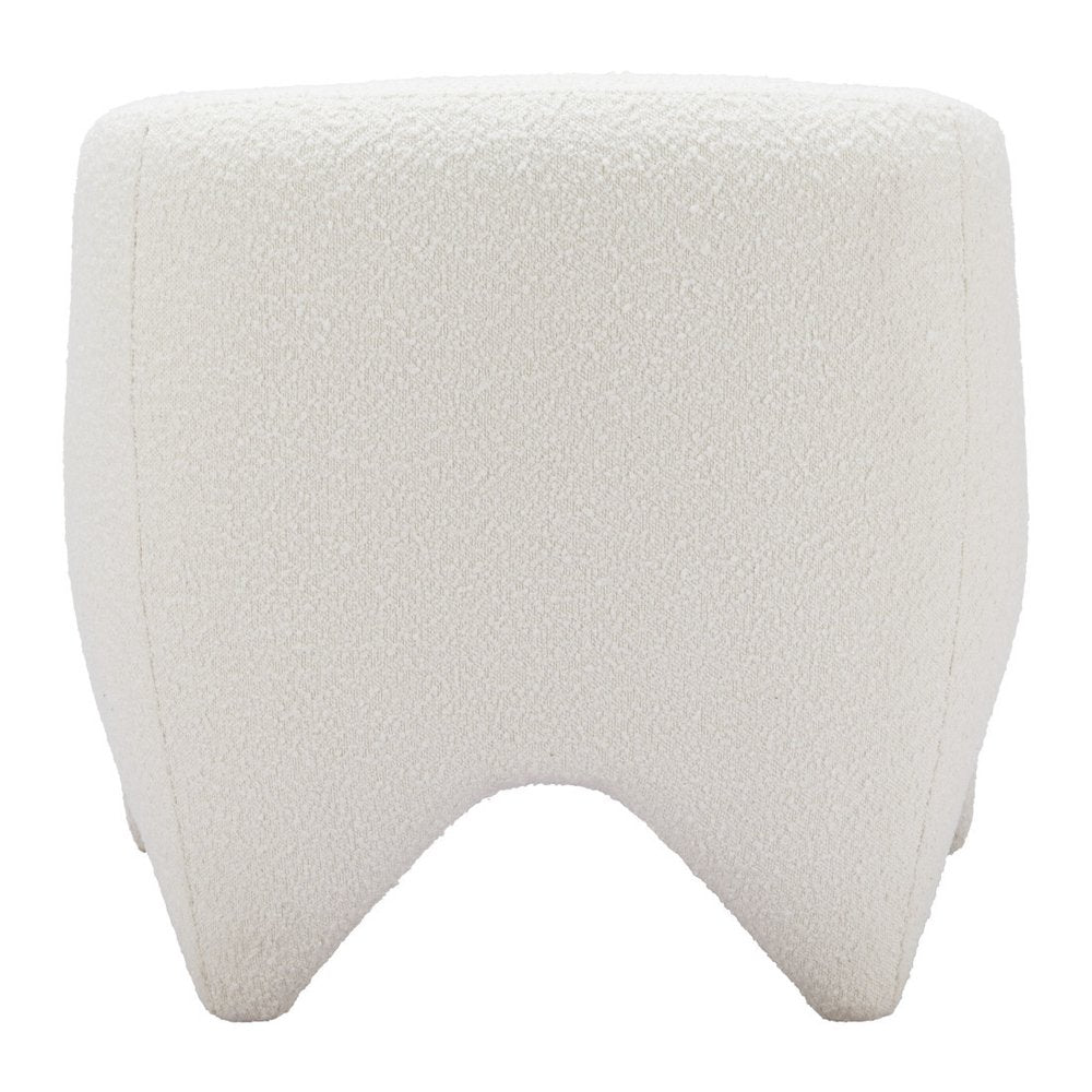 30" White Faux Shearling And Upholstered Arm Chair