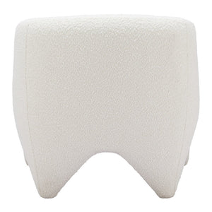 30" White Faux Shearling And Upholstered Arm Chair