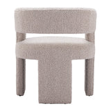 27" Beige Faux Shearling And Upholstered Arm Chair