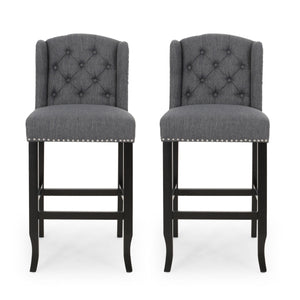 Solara - Fabric Tufted Counter Stool With Nailhead Accents (Set of 2) by Couch.com