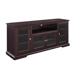 Transitional Classic 70" TV Stand For 80" TVs With 4 Glass Doors by Couch.com