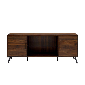 Mid-Century Modern 2 Door TV Stand With Glass Shelf by Couch.com