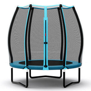 55 Inch Trampoline for Kids Toddler Mini Trampoline with Safety Enclosure Net-Blue