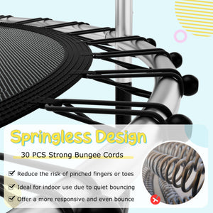 55 Inch Trampoline for Kids Toddler Mini Trampoline with Safety Enclosure Net-Blue