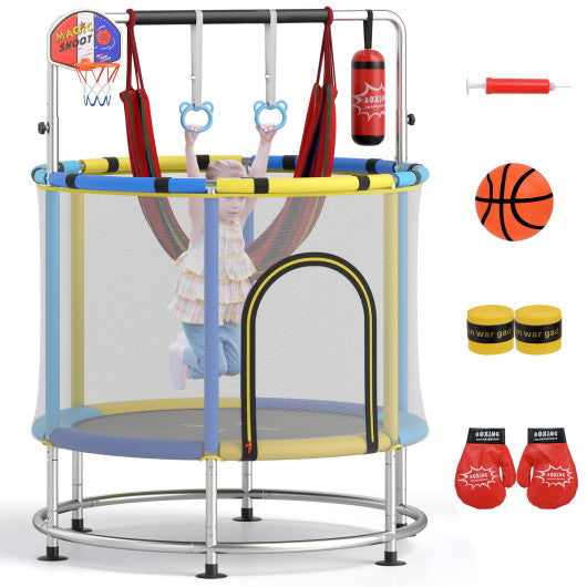 55" Kids Trampoline Gift for for 3-6 Years Old Boys and Girls-Navy