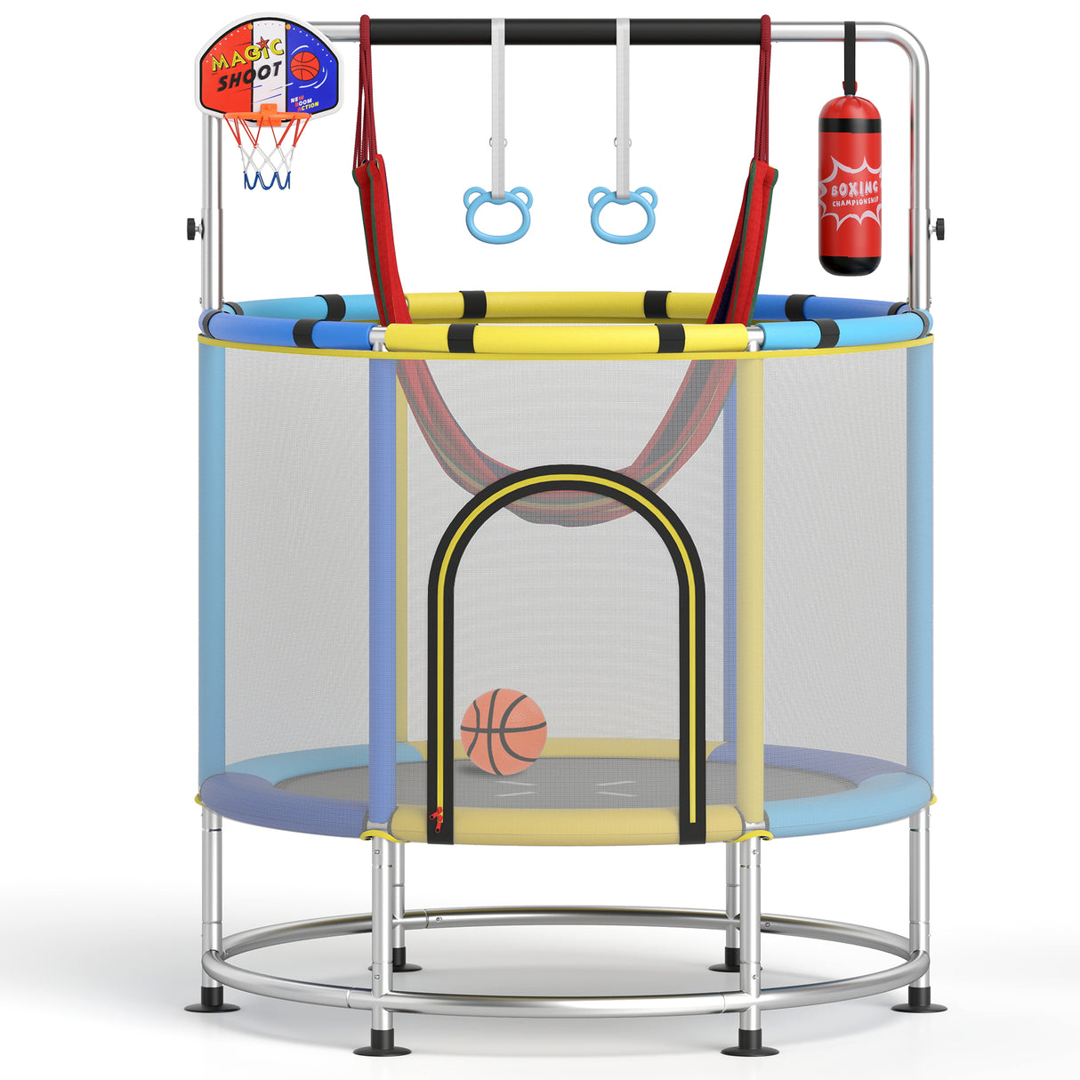 55" Kids Trampoline Gift for for 3-6 Years Old Boys and Girls-Navy