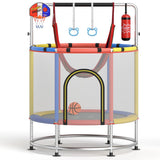 55" Kids Trampoline Gift for for 3-6 Years Old Boys and Girls-Red