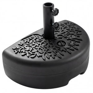 55 LBS Half Round Patio Umbrella Base  for Deck Lawn Poolside-Black