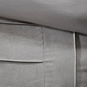 7 Piece Faux Suede Comforter Set Grey Full