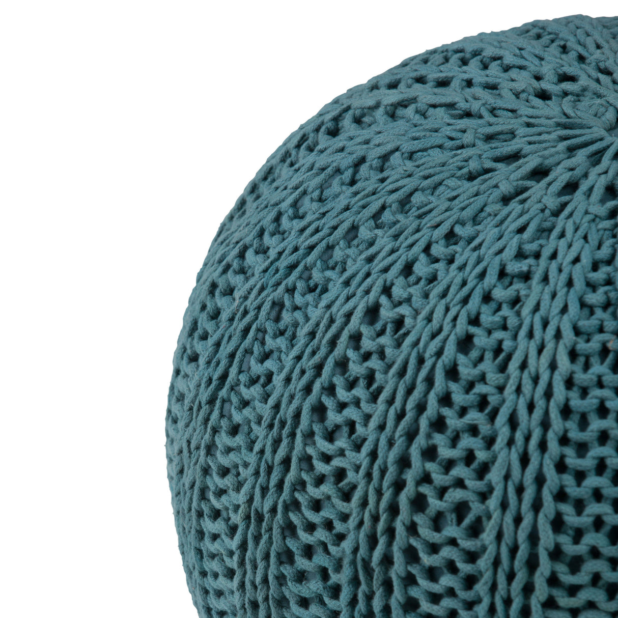 Shelby - Handcrafted Hand Knit Round Pouf by Couch.com