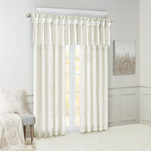 Twist Tab Lined Window Curtain Panel White 50x108