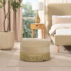 Yolanda - Round Upholstered Accent Ottoman by Couch.com