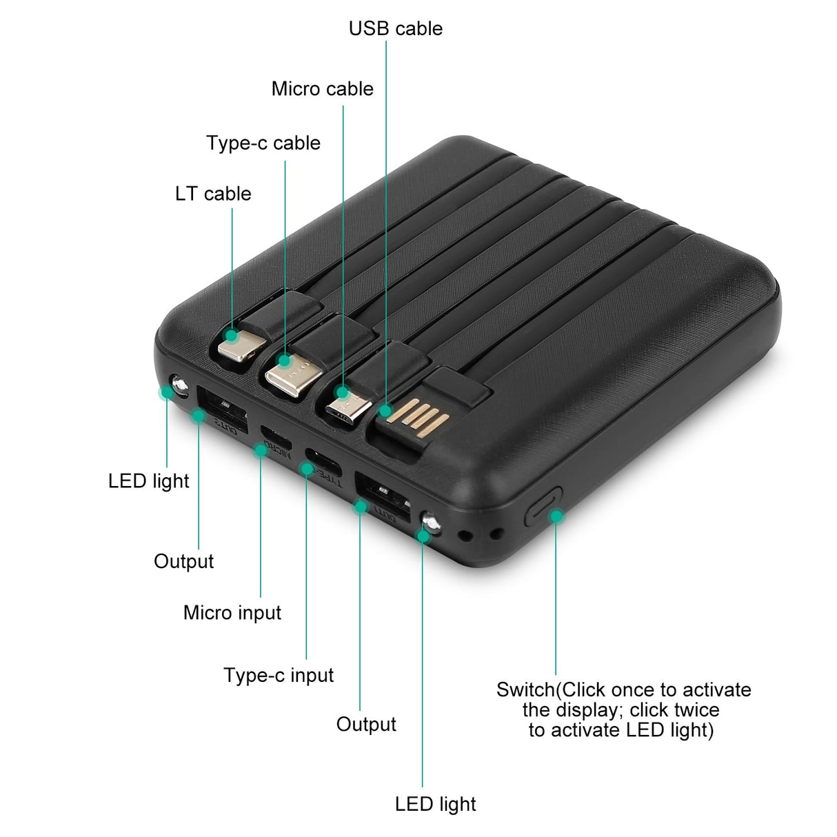 10000mAh Portable Charger Power Bank by DirectDeals