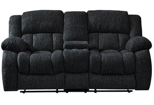 77" Black Manual Reclining Loveseat With Storage
